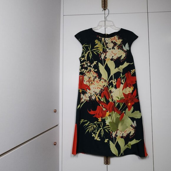 Ted Baker Harleem Fourties Bloom Pleaded Dress Size 2 (6/US) - Picture 1 of 10